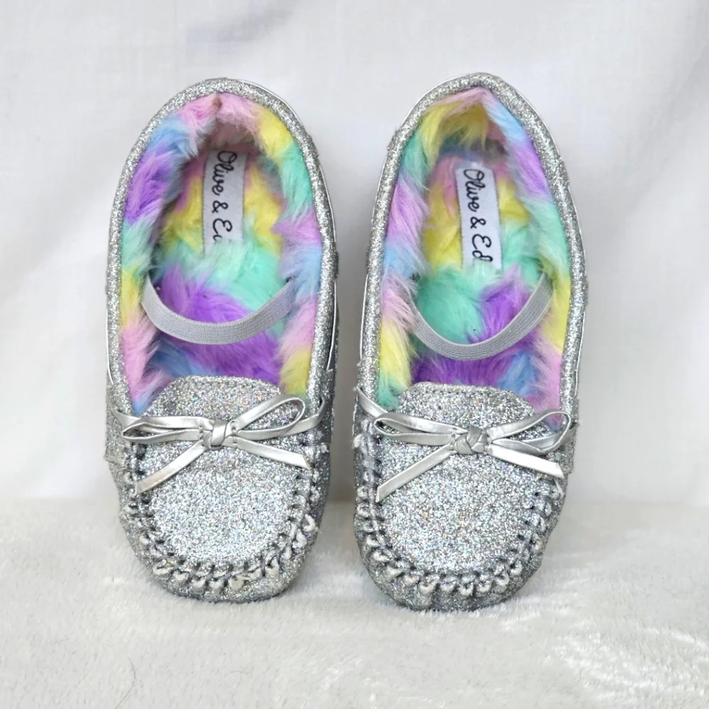 OLIVE & EDIE | Kid's Glitter Slip-On Moccasin